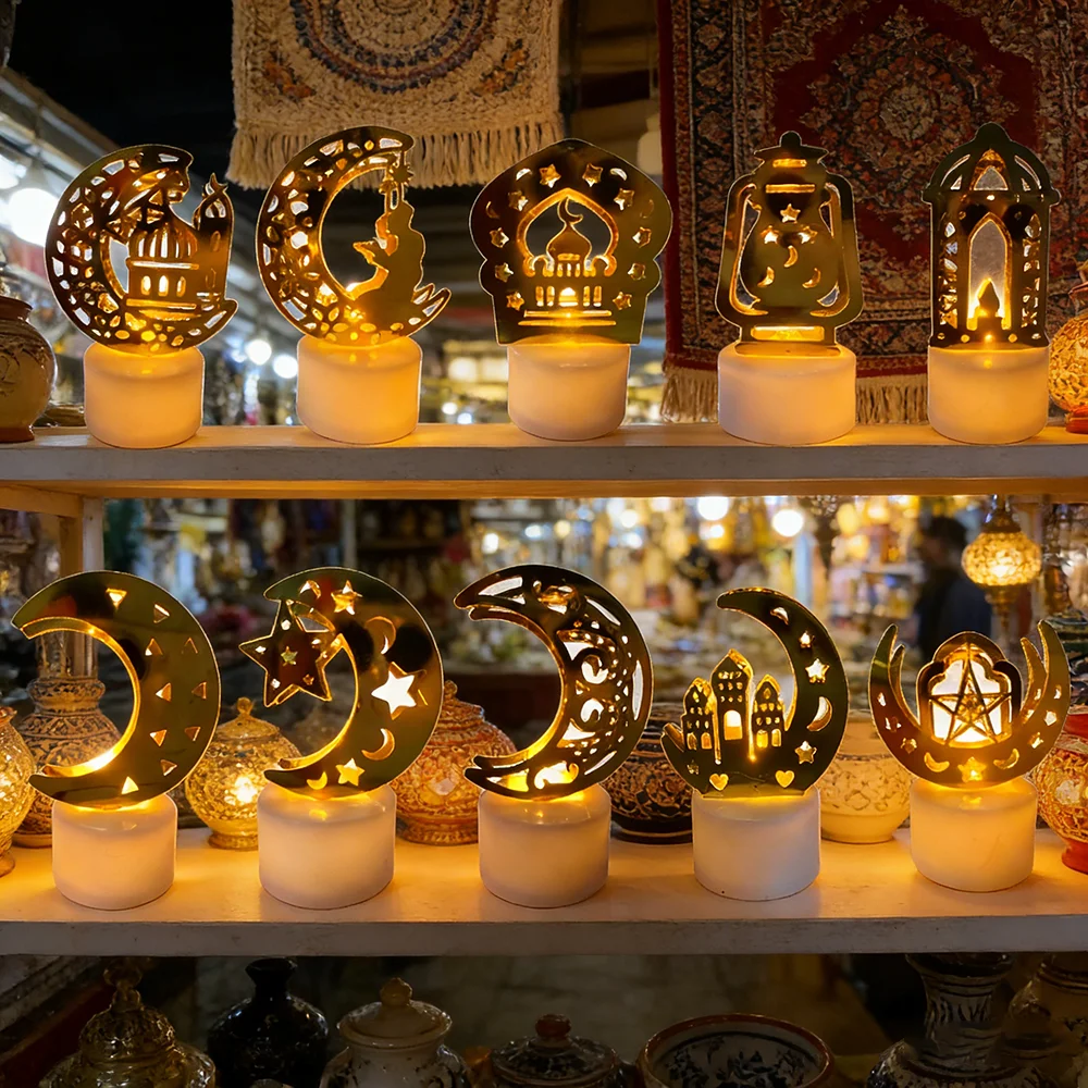 6pcs LED Candle Lights, Battery Powered, Suitable for Islamic Religious Festivals, Ramadan, Eid Al Fitr, Eid Al Adha, Home Decor