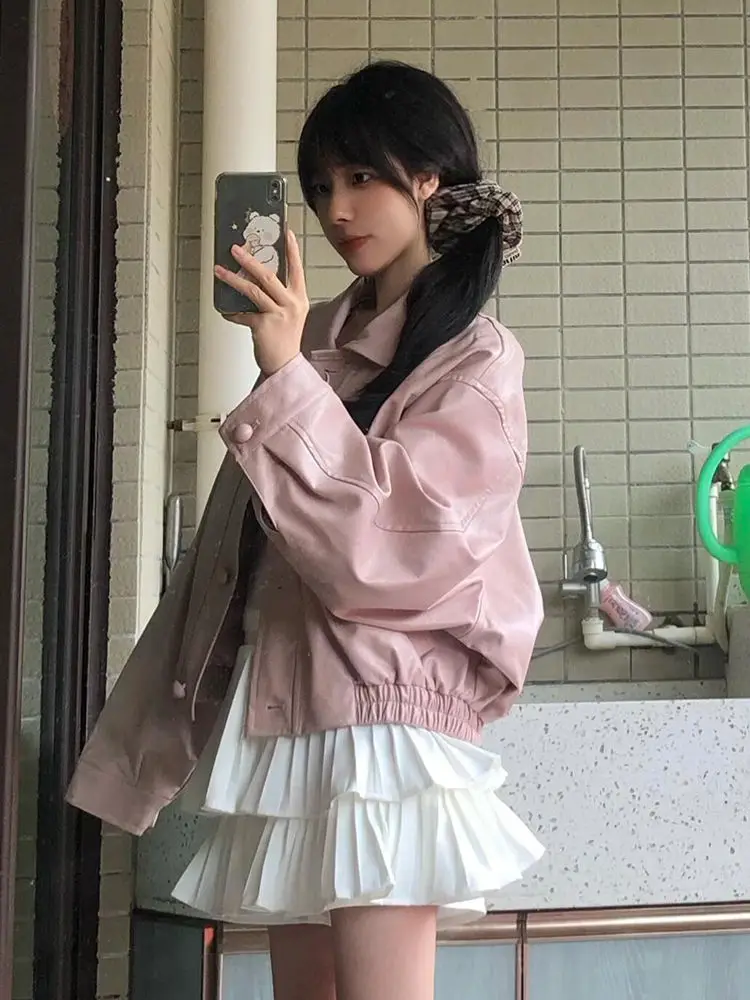 

Windbreaker Jackets For Woman Gentle Functional Fashionable Buttoned Striped Mid-Length White Simple Couple Pure Classic Autumn