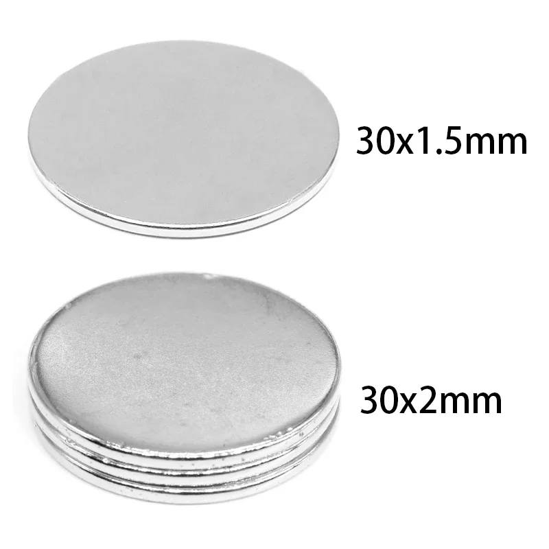 30x2 30x4 30x5 30x8 30x10 30x15 30x20 30x30mm Round Shape Rare Earth Neodymium Super Strong Magnetic NdFeB Magnet Fridge Crafts