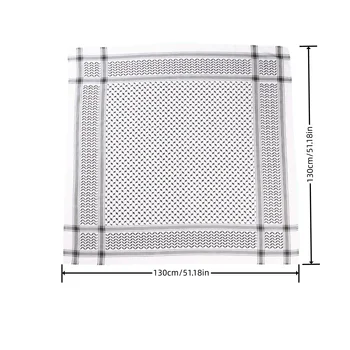 傳統阿拉法特庫菲耶巴勒斯坦黑白阿拉伯卡菲亞頭巾中東圍巾披肩提花頭巾 6 最佳銷售 巴勒斯坦頭巾(阿拉伯頭巾) - №1
