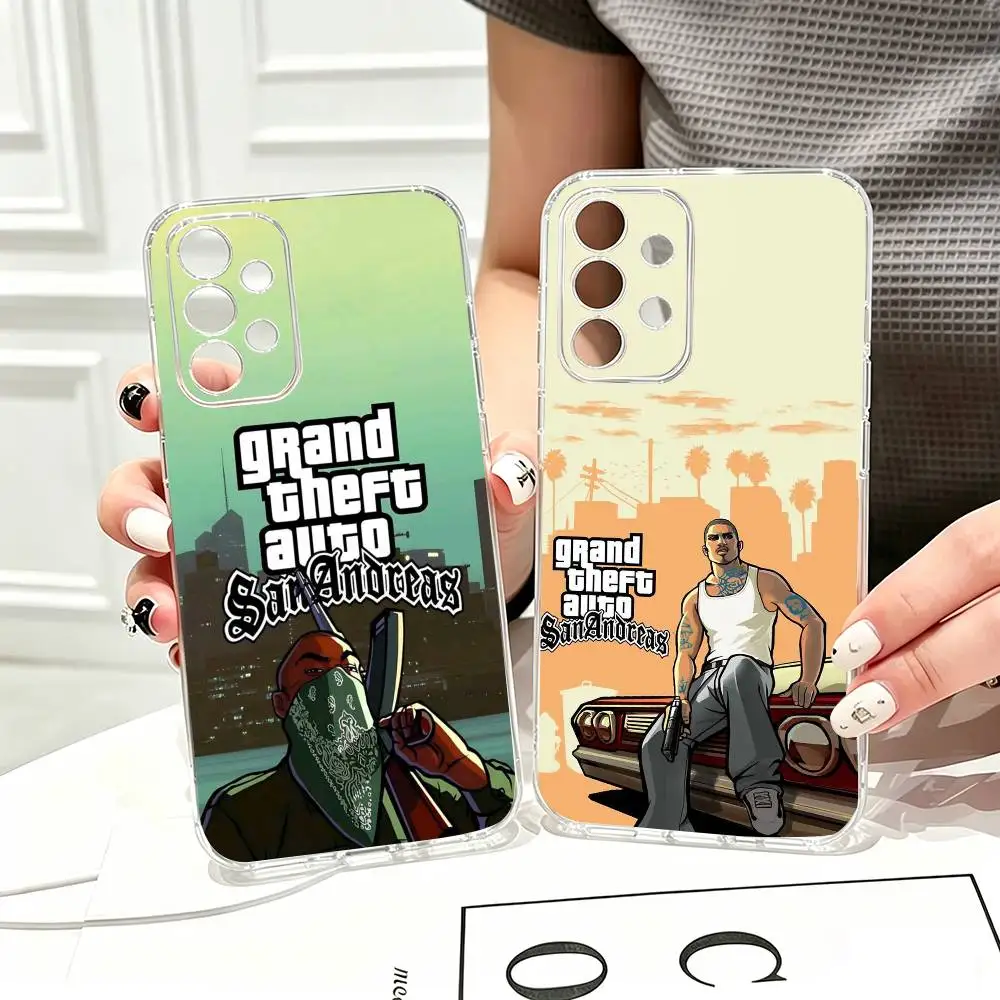 

Hot Game GTA R-Stars Phone Case Transparent Silicone Soft For Samsung S25,S24,S21,S22,S23,S30,Ultra,S20,Plus,Fe