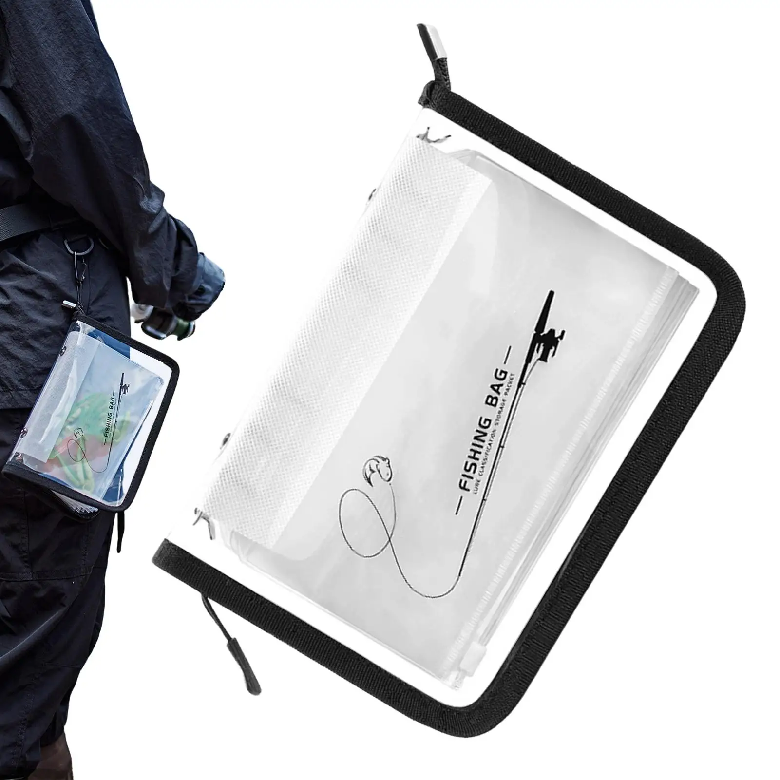 Waterproof PVC Fishing Lure Bag Transparent Tackle Storage Case Clear Fake Bait Organizer Pouch for Lures Hooks Accessories view 6