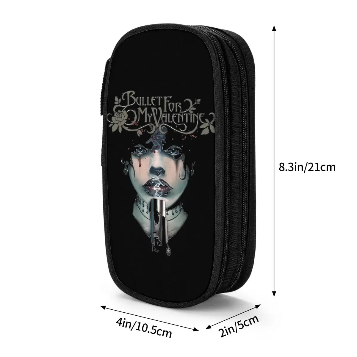 Bala de metal para meu dia dos namorados caso de lápis diversão música britânica caneta caixa sacos de lápis crianças material escolar caixa de lápis cosméticos