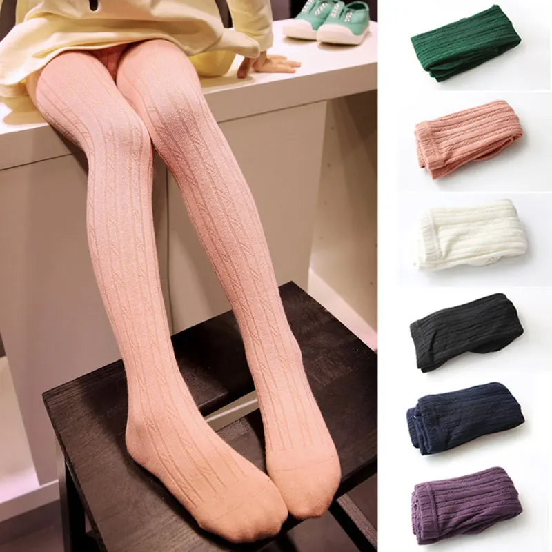 Pantyhose For Baby Vertical Striped Child Color Pantyhose Knitted Tights For Kids Girls Stockings School Ballet Stockings