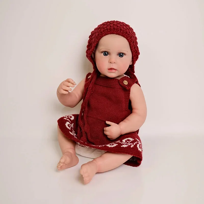 19inch Full Body Ward Lifelike Newborn Doll Multiple Layers Painting 3D Skin with Hand Draw Hair