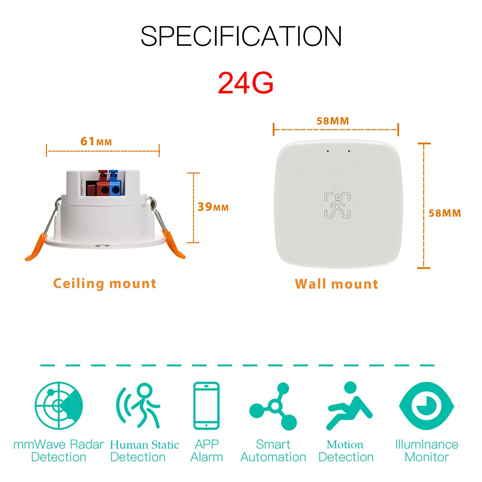 Tuya Zigbee 24G Menselijke Aanwezigheid Detector Slimme Menselijk Lichaam Pir Sensor Radardetector Bewegingssensor Ondersteuning Home Assistent Tuya App