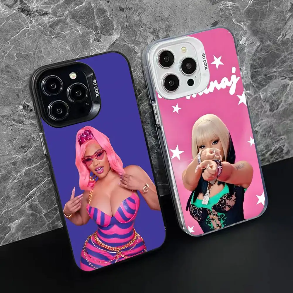حافظة هاتف محمول Nicki Minaj لهاتف آيفون 16 15 14 13 12 11 X XR XS 8 7 Pro Max Plus غطاء هاتف ذكي مطبوع ملون شفاف