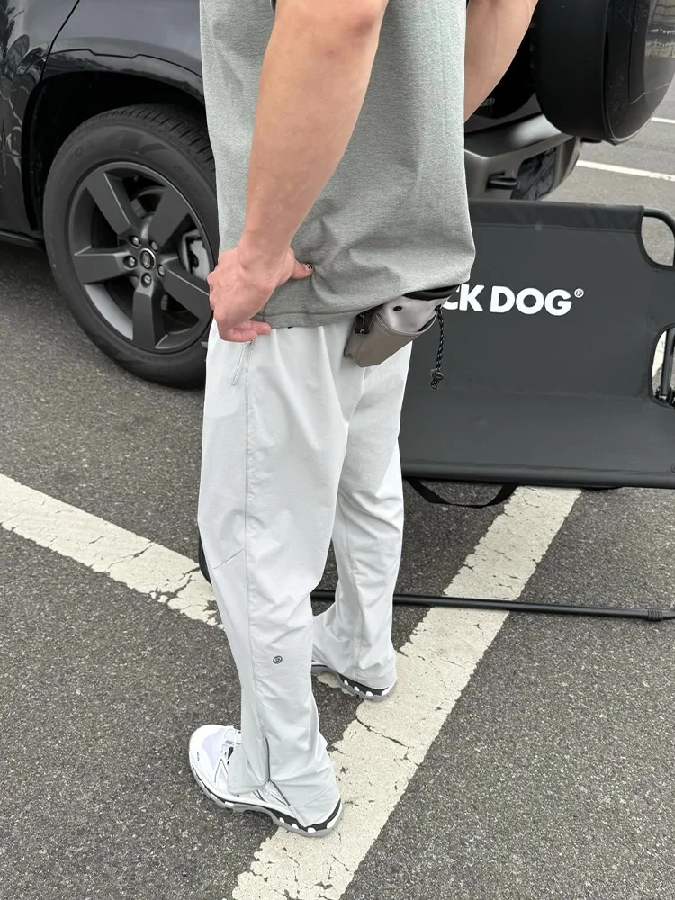 

Qui Dry Ice Silk Men's Summer Thin Functional Sle Soft ell Fce Outdoor Sports Casual Pants Zipper Fly Loose Fit Stra...