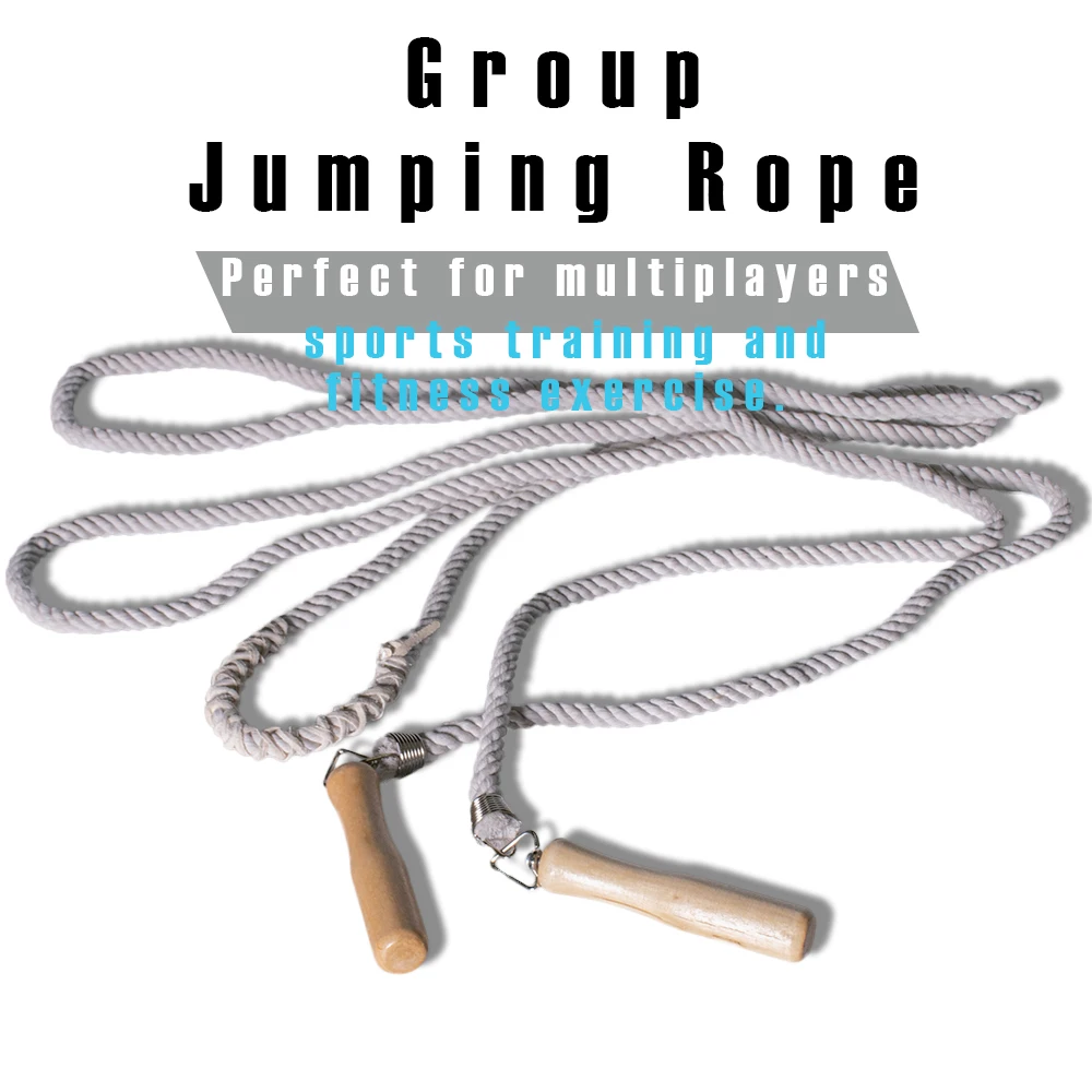 KYTO Group Jump Rope Multiplayer Rope Skipping Best Team Long Jump Rope for Kids and Adult Comfortable Wooden Handle for School