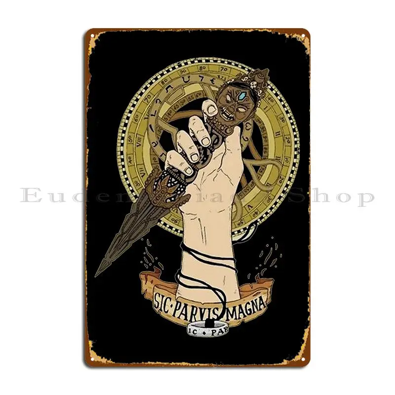 Uncharted 4 Sic Parvis Magna cartel de Metal pintura diseño cine personalizar cueva cartel de estaño cartel