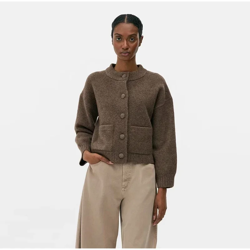Elegant Knit Solid Women Cardigan O Neck Full Sleeve Single Breasted All-match Pocket Lady Jacket 2026 Spring Female Knitwear 29 S167535c788e347619ed9074066ba223et