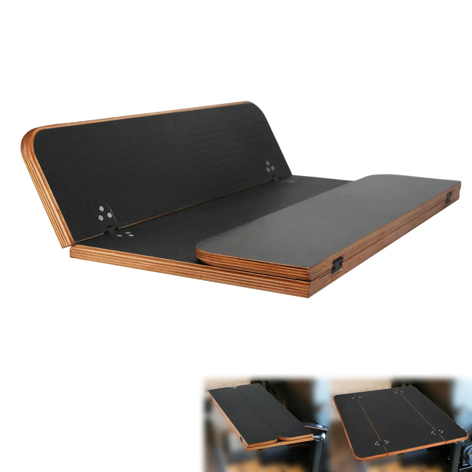 Werten Sie Ihren Wohnmobil-Schreibtisch auf! Schwarzes Strukturiertes Klappbares Tischbrett 60x60cm Kompakte Absenkbare Tischplatte für Reiseanhänger Wohnwagen (Nur Tischplatte)