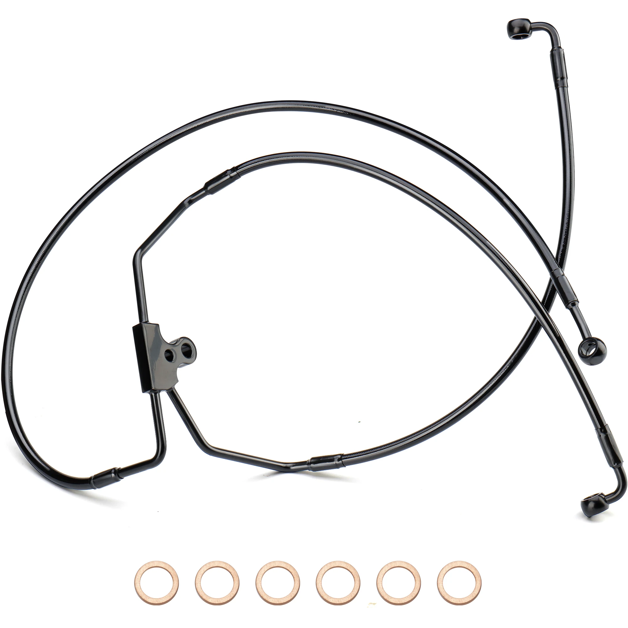 

Stainless Steel Brake Line Oil Hose Kit for Harley 1996-2013 Touring Street Glide FLHX Electra Glide FLHT Road King Glide No ABS
