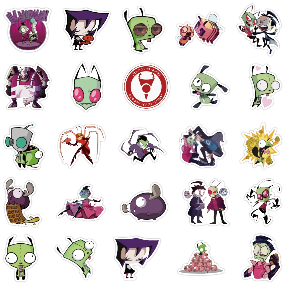 57PCS Animation Alien Invader Zim Stickers Graffiti Sticker Decorative Water Cup Mobile Phone Notebook Suitcase Computer sticker