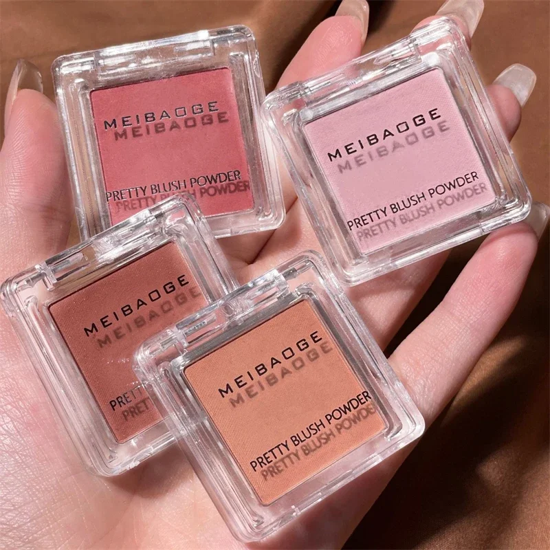 Paleta de blush fosco, blush perolado, sombra brilhante, pêssego, vermelho, paleta de maquiagem feminina, matiz de bochecha, à prova d'água, cosméticos