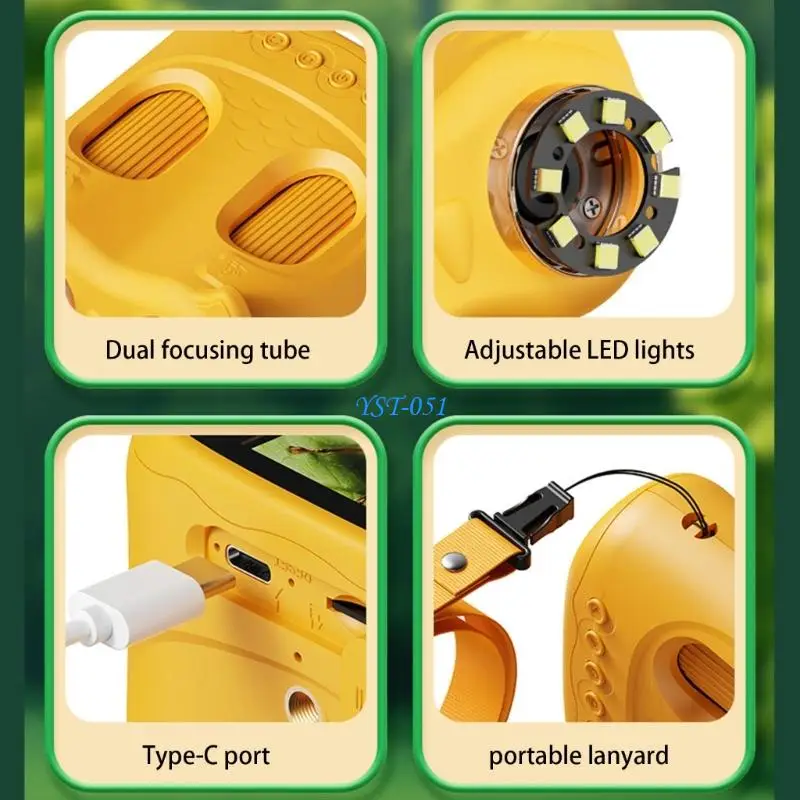 

E15A Multifunctional Kids Microscope Camera with High Definition Screen Rechargeable