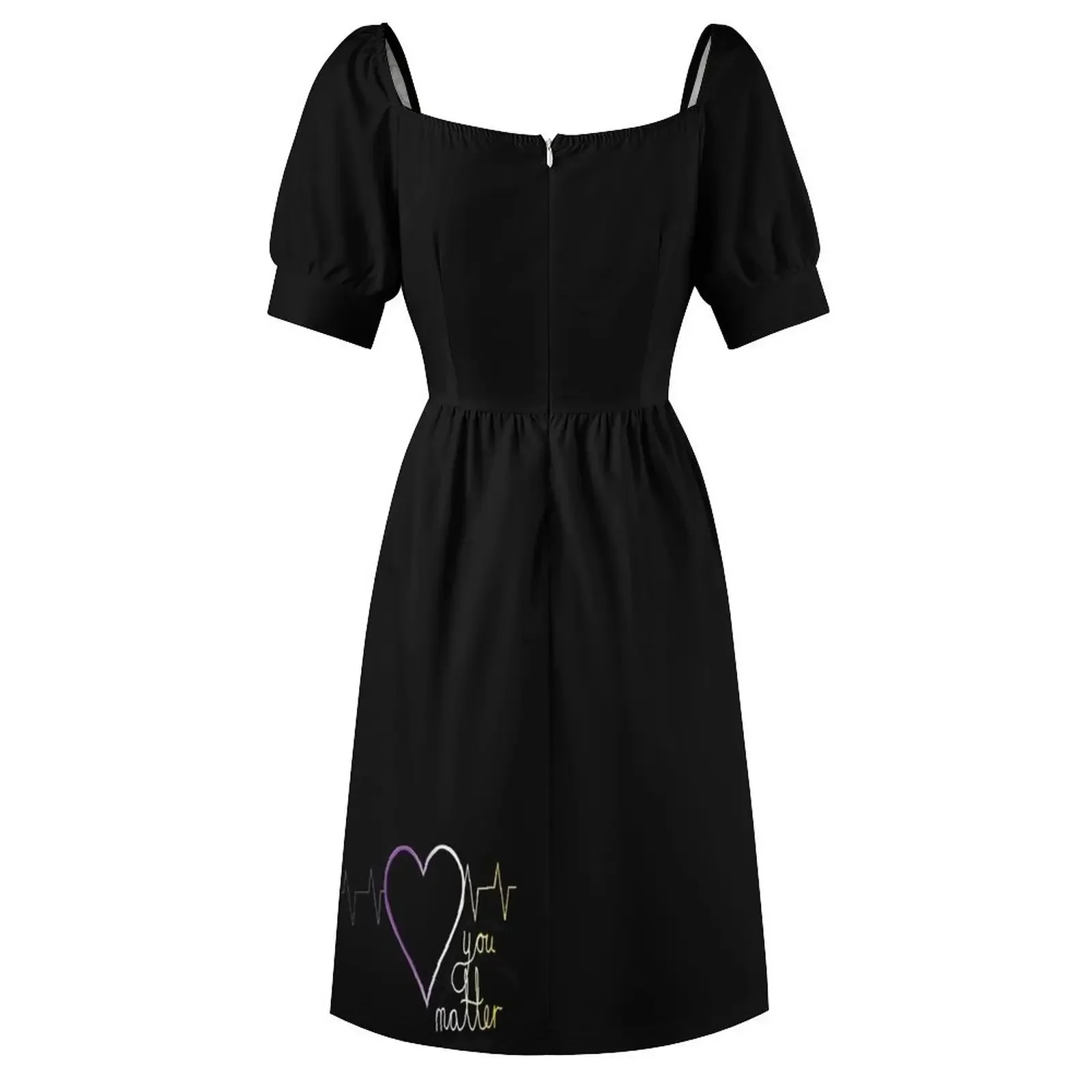 Non Binary Pride heartbeat Short-Sleeved Dress prom dress Woman's evening dress