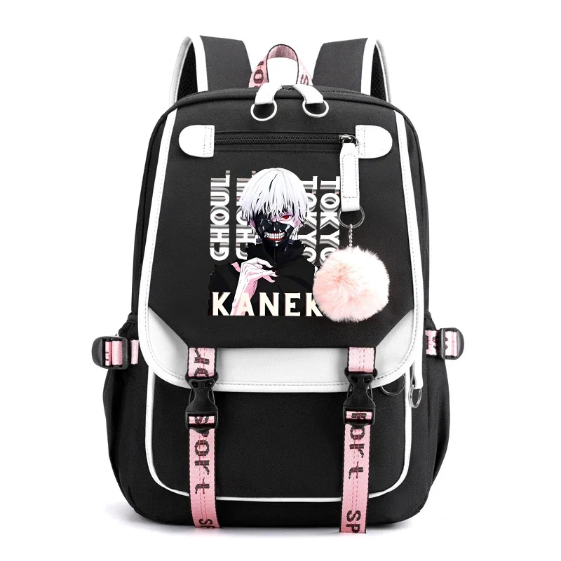 Hot Anime Kaneki Ken Print Backpack Women Men Large Capacity Travel Bag Fashion Backpack Boys Girls School Bag