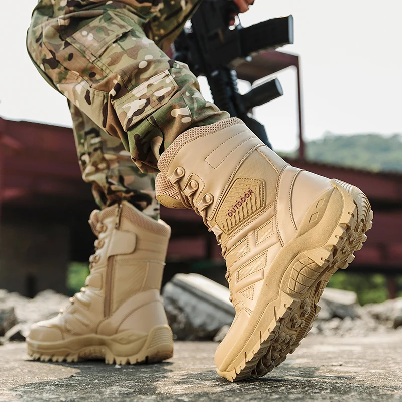 Sepatu bot militer taktis pria, sepatu bot tempur 2024, sepatu bot tentara suami kualitas tinggi, sepatu bot luar ruangan tahan air antiselip