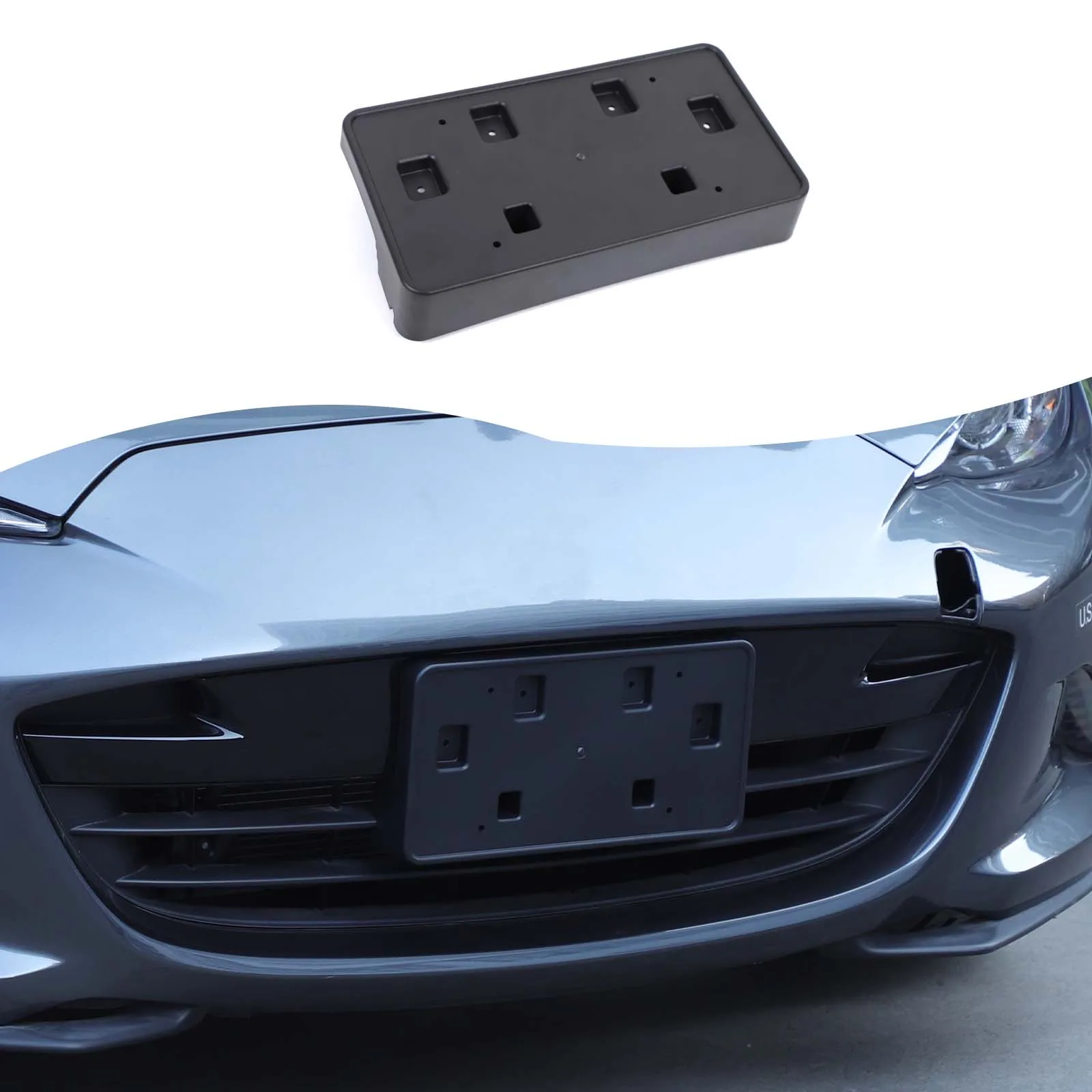For Mazda MX-5 ND 2016-2025+ ABS Black Car styling Car Front License Plate Rack Car Exterior Modification Accessories 1Pcs