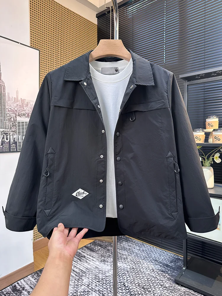 

Модная мужская куртка свободного кроя с длинным воротником Sve irt, весенне-осенняя повседневная одежда из полиэстера и нейлона Cosite Fiber