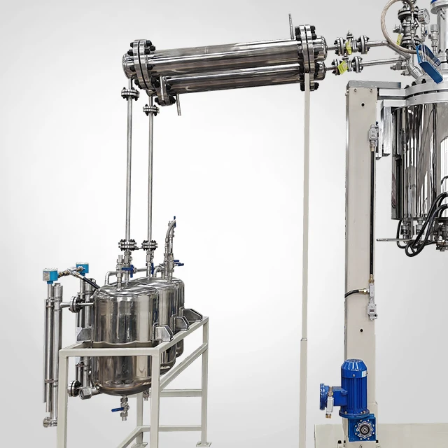 Reattore per cristallizzazione in scala pilota in acciaio inossidabile con rivestimento sottovuoto WHGCM con condensatore e serbatoio di raccolta