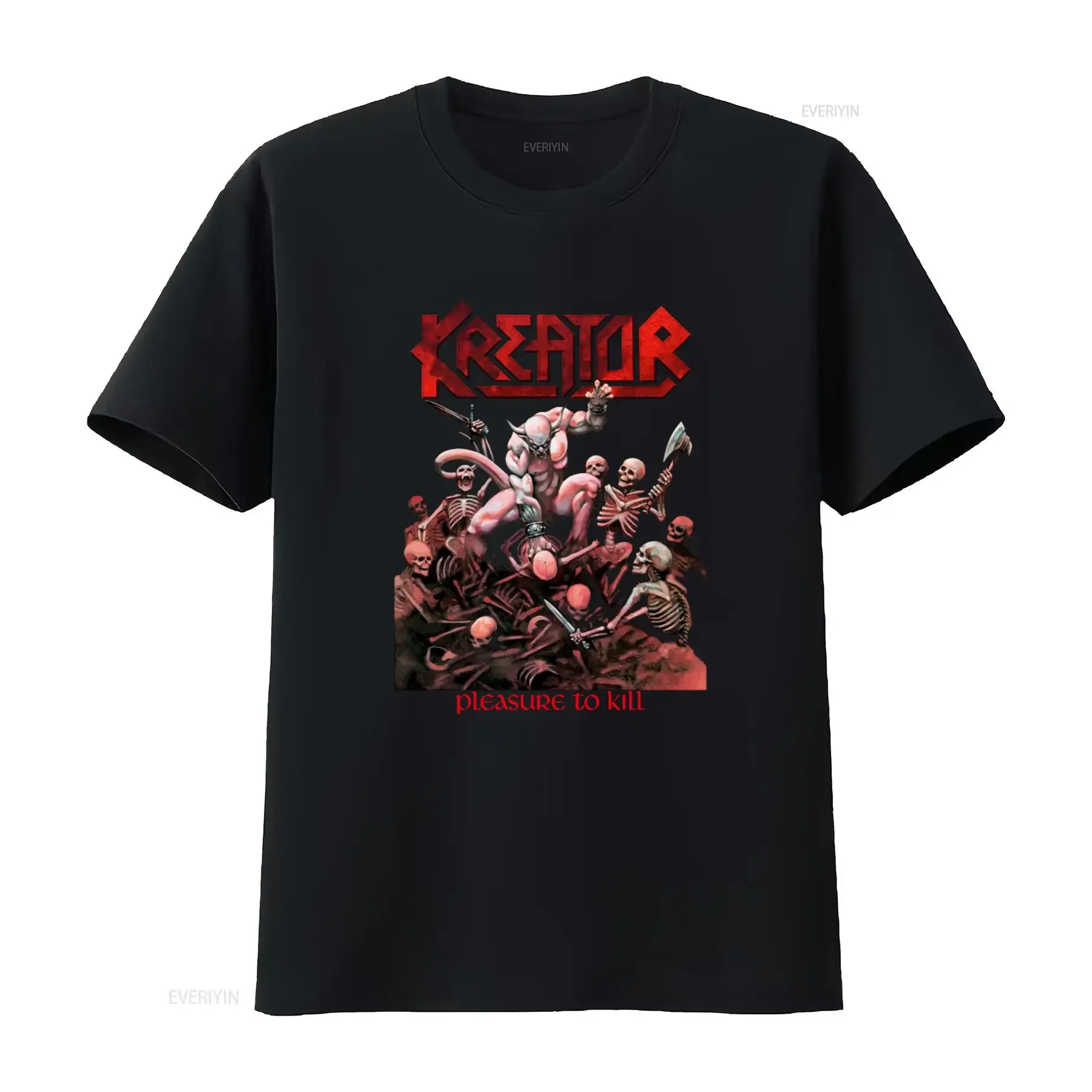 Kreator Pleasure To Kill Death Metal Print Short Long Sleeve Black T Shirt for Sizes 345Xl vintage Washed graphic