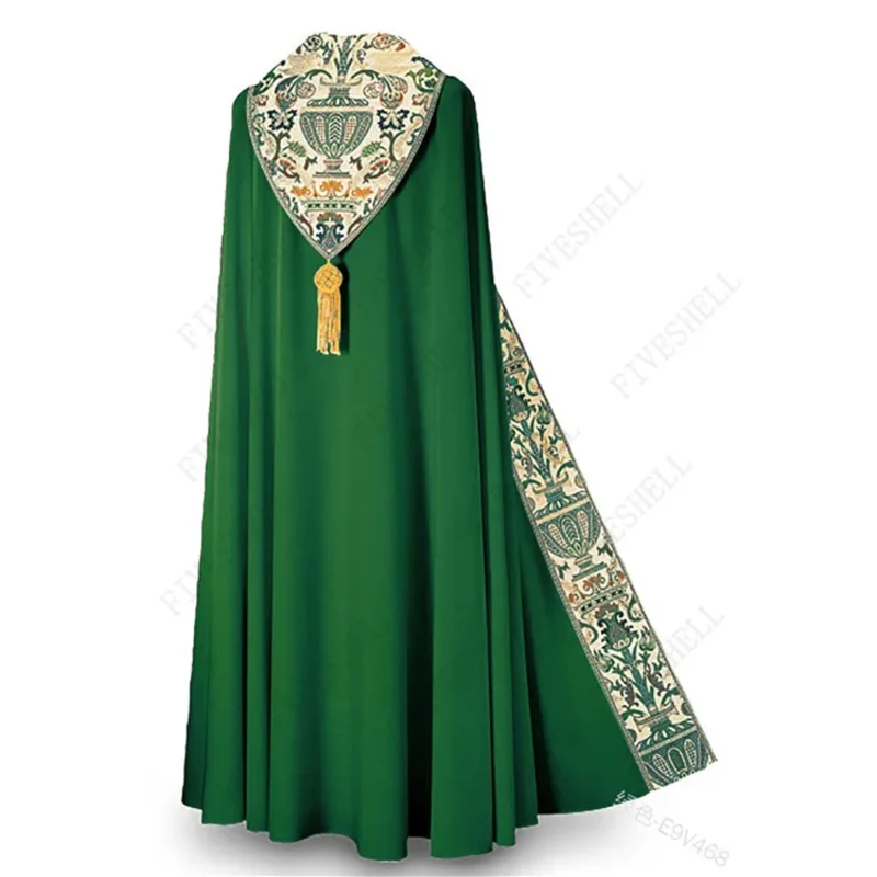 Mannen Middeleeuwse Retro Sjaal Mantel Gebed Gewaden Kerk Jurk Carnaval Priester Monnik Mantel Capes Ridder Party Halloween Cosplay Kostuum