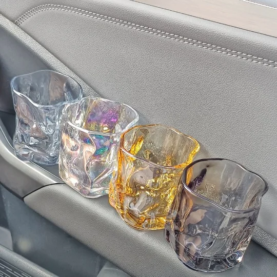 

High appearance glass water cup, home colorful shaped whiskey, foreign wine glass as a souvenir