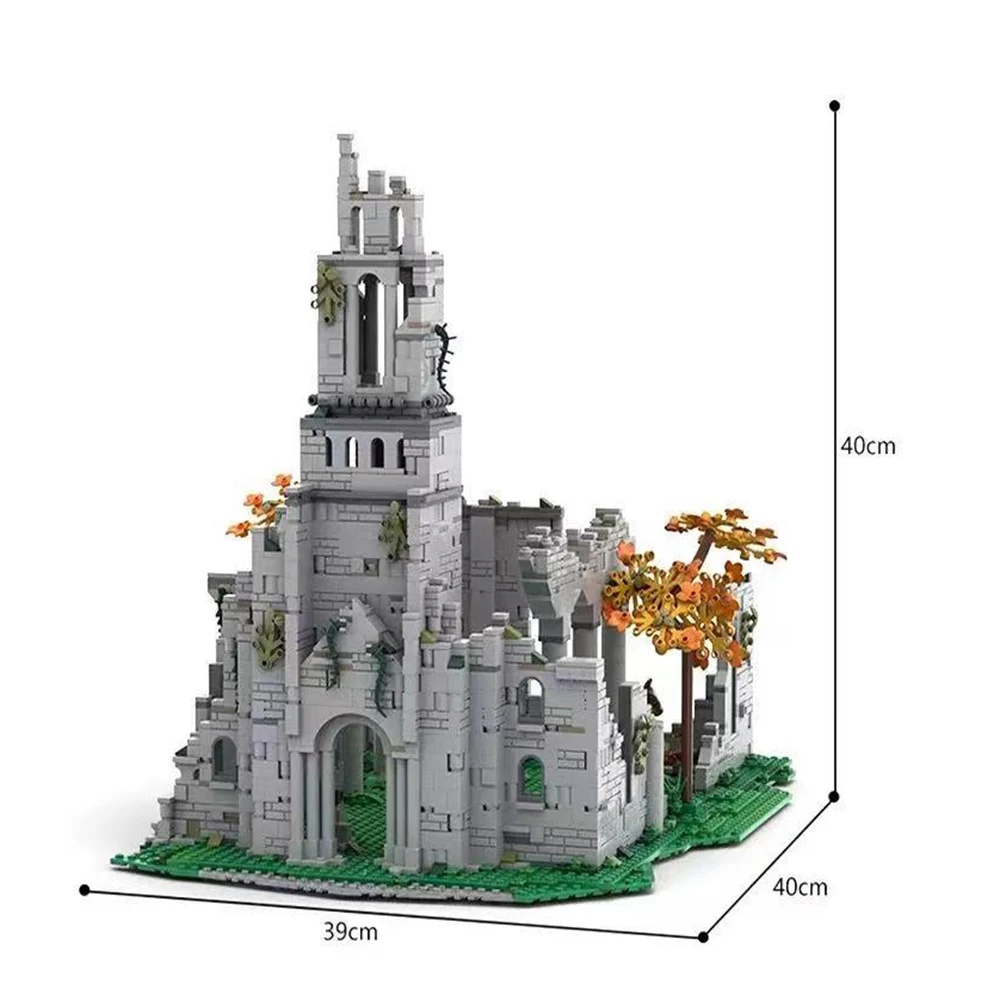MOC โบสถ์ยุคกลางของ Elleh ชุดอาคารบล็อกชุดปราสาทสถาปัตยกรรม Cathedral House ปริศนา DIY ของเล่นเด็กของขวัญวันเกิด