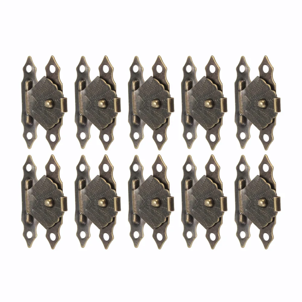 Padlock Hasps Latch Iron 10pcs Antique Bronze Clasp Lock For Wood Boxes Gold Hasps Latch Latch Hook High Quality