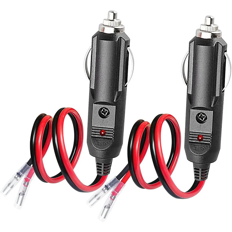 Car Fused Cigarette Male Plug Replacement 12V Cord For Tire Inflator Air Pump