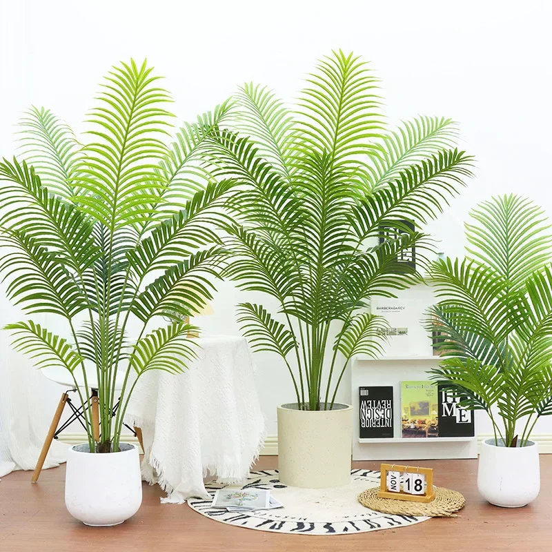 

Large Artificial Palm Tree Fake Tropical Plants Plastic Fake Leaves Green Monstera or Christmas Home Garden Indoor Decor