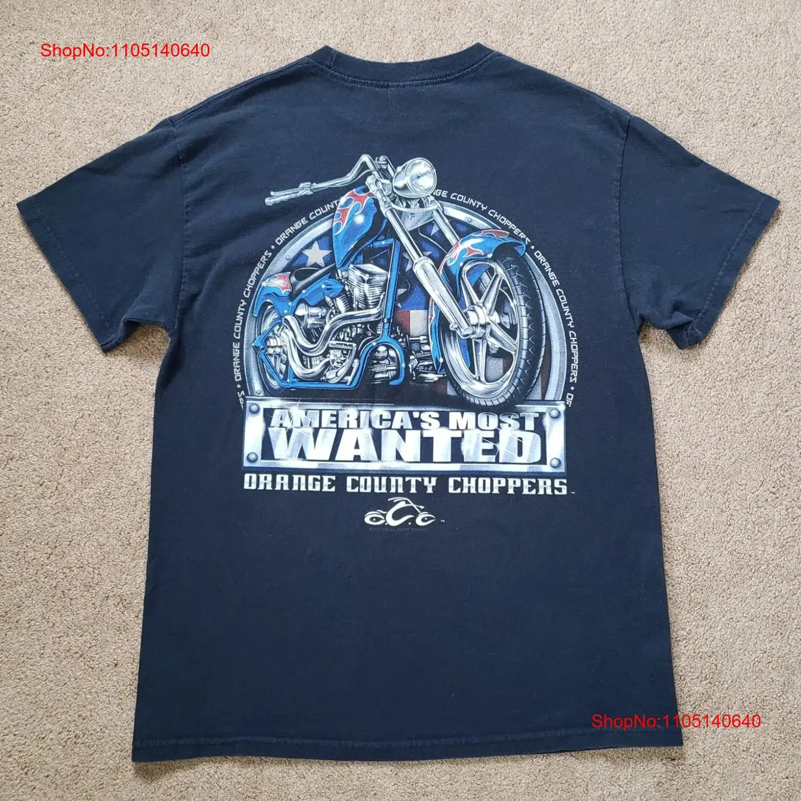 

Vintage Y2K Orange County Choppers Most Wanted Size Medium Double Side T Shirt vintage Washed Soft homme graphic Breathable