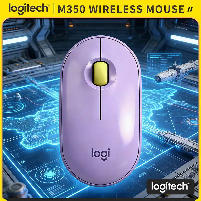 

Logitech M350 Wireless Pebble Mouse - Minimalist Design, Silent Scroll, Recycled Plastic, 10m Range, Multi-Device Fit
