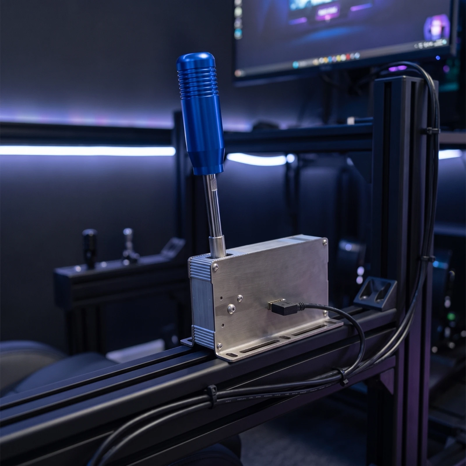 Sequential Shifter Realistic PC Shifter with USB Cable Controller Plug and Play Smooth for Sim Racers, Desk Setups