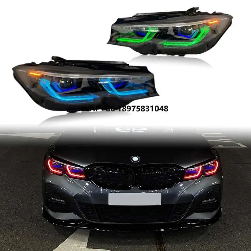 

Для BMW 3 серии G20 G21: Автомобильные фары 2019-2022 с RGB дневными ходовыми огнями и функцией поворотников