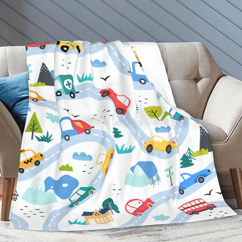 

VIKAMA Children's Car Blanket Soft and Comfortable Plush Blanket Living Room & Bedroom Nap Blanket Birthday Gift Blanket
