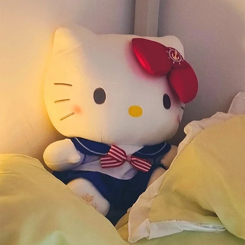 Sanrio-muñecos de peluche de Hello Kitty para niña, almohada de peluche suave, juguetes cómodos para bebé, decoración de dibujos animados, regalos de cumpleaños y Navidad