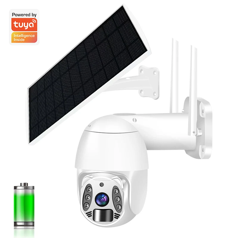 4MP Hisilicon Chipset Tuya Smart Life APP Solar Panel Power 4G Wifi IP PTZ Camera 2-Way Audio Indoor Outdoor Security Camera