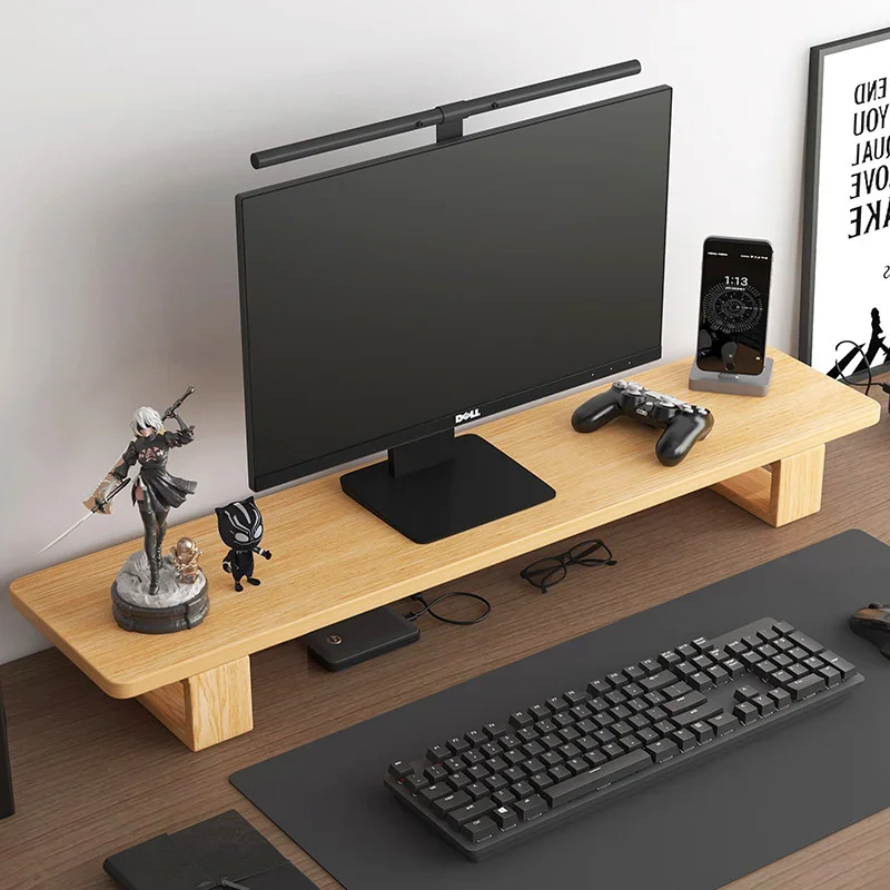 Solid Wood Table Laptop Stand Home Desktop Storage Shelf Desktop Computer Display Notebook Table Computer Increased Rack