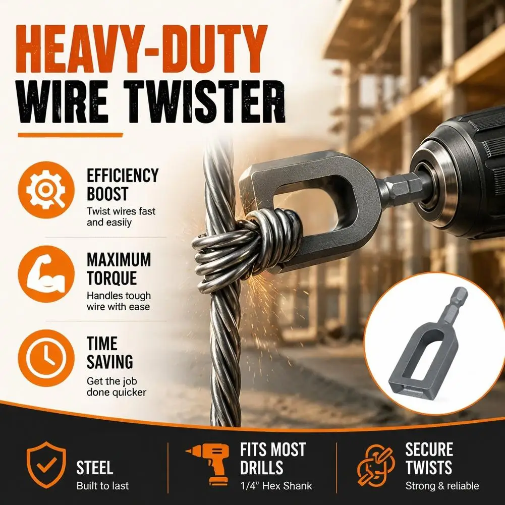 Duty Drill Wire Twister Tool Wire Tying For Electric Drill Twisting Sleeve Drill Chuck Chain Link Fence Twister
