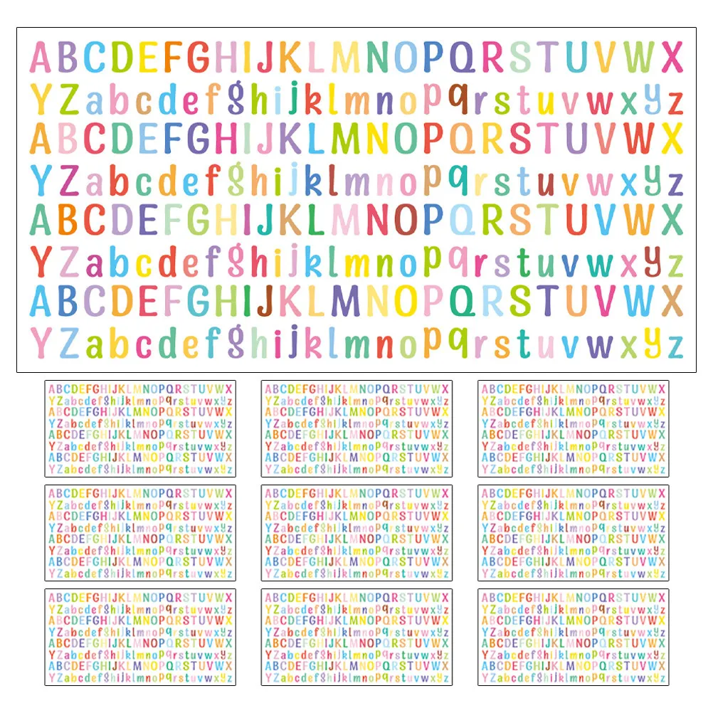 10Sheets Water Resistant English Letter Stickers PVC Alphabet Decals for Mailbox Laptop Water Bottle DIY Decorative Scrapbook