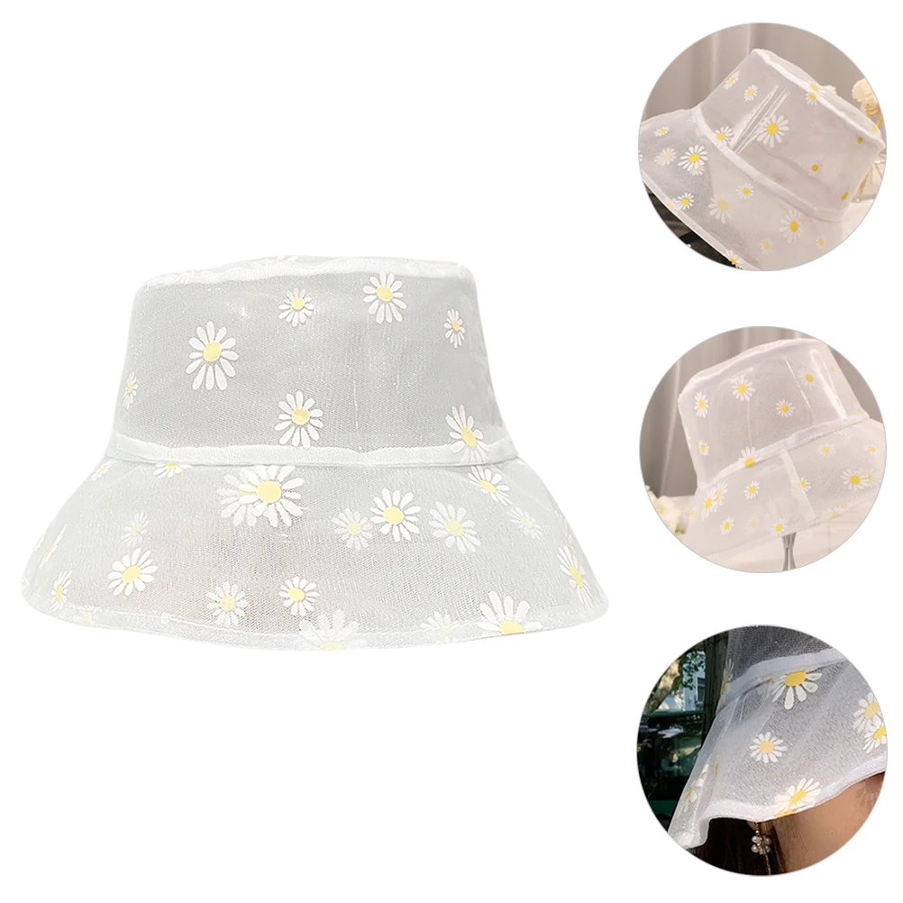

Japanese Style Thin Fisherman Hat for Women Daisy Print Bucket Sun Protection Cap Lightweight Outdoor Beach for Hiking