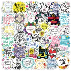 10/25/50pcs Inspirational Quotes Graffiti Stickers Words Phrase for DIY Scrapbooking Phone Laptop Guitar Water Bottle Suitcase