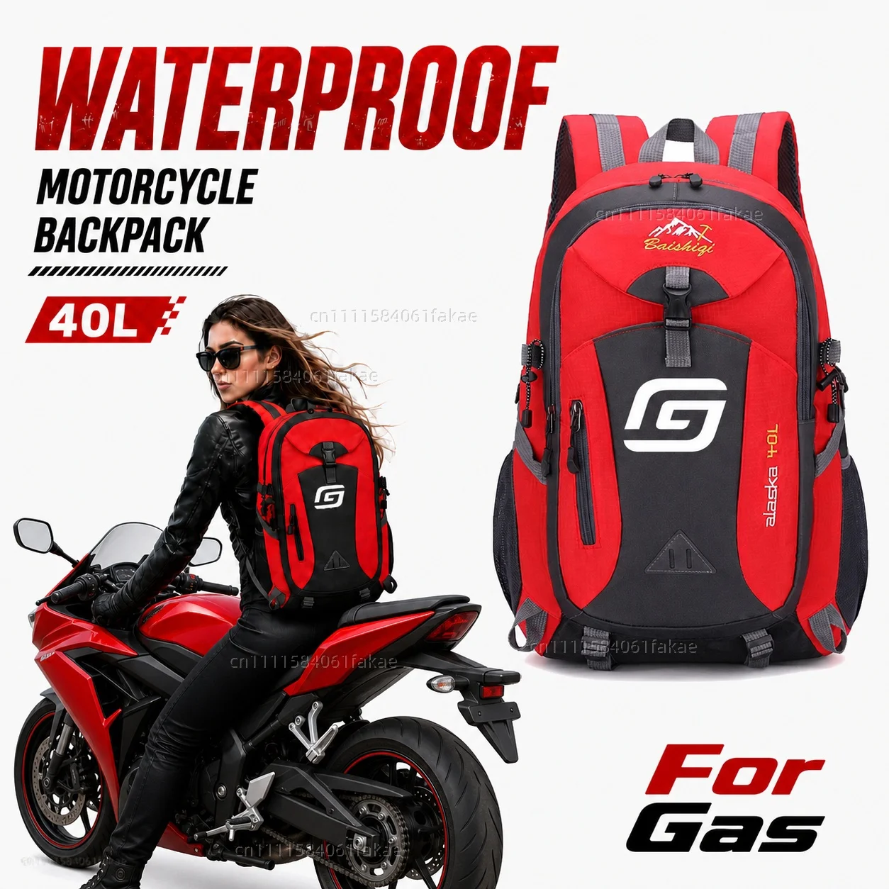 

For Gas Gas EC300 250 120 EC EX MC TXT Motorcycle Backpack 40L Waterproof Travel Backpack Outdoor Hiking Camping Daypack