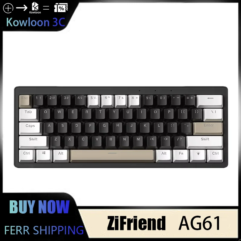 AG61 Wired E-sport Mechanical Keyboard TYPE-C Hot Swap Gasket Construction Desktop Laptop Gaming Office Portable Customization