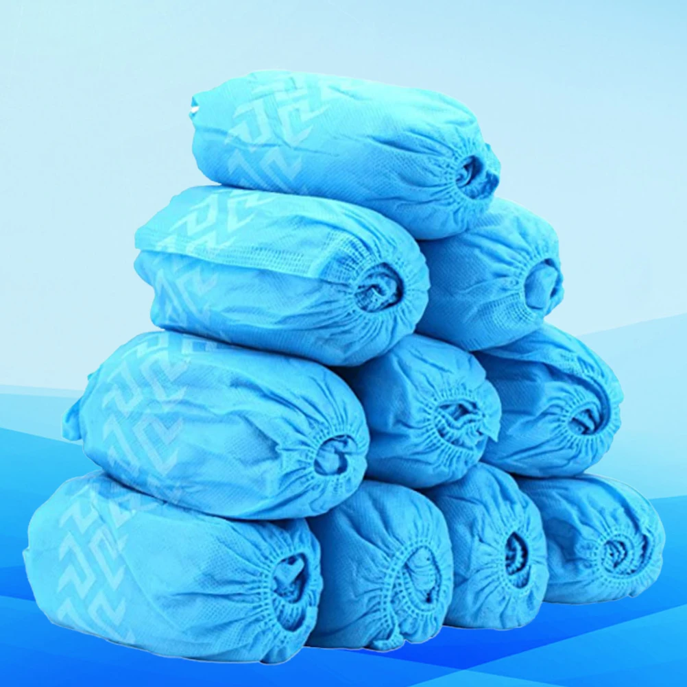 

100 Pcs Non Slip Shoe Covers Elastic Opening Non Woven Overshoes Mud Rain Protection Lightweight Portable Outdoor Dustproof