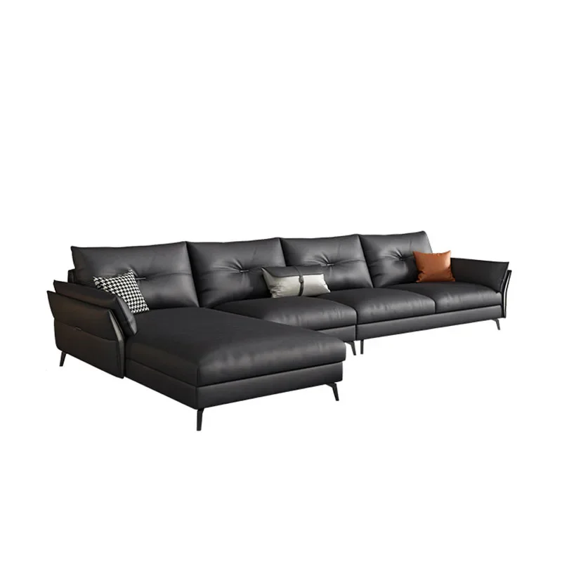 

Sectional Modern Leather Sofas Lazy Longue Corner Sofa Convertible Living Room Modern Luxury Banken Nordic Furnitures