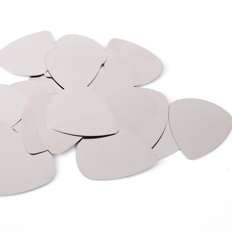 10pcs/pack Guitar Picks Plectrum 0.3mm Stainless Steel Metal Electric Guitar Bass Picks Plectrum Guitar Parts & Accessories GYH